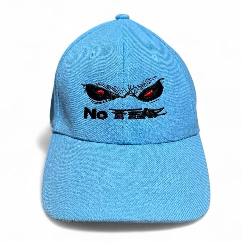 Baby Blue No Fear Evil Eye Graphic Sport Skater Baseball Cap Hat  Flex Fit